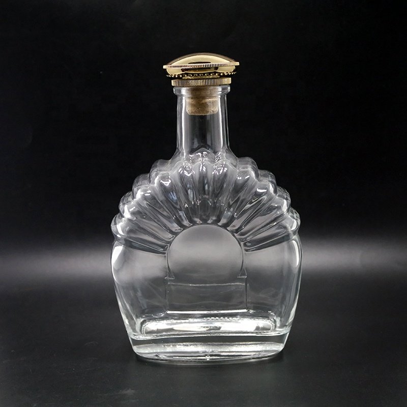 Flat Crystal Alcoholic Beverage Glass Bottle Spirit Vodka Whiskey Gin 700ml 750ml With Lid - Image 2