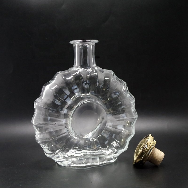Flat Crystal Alcoholic Beverage Glass Bottle Spirit Vodka Whiskey Gin 700ml 750ml With Lid - Image 6