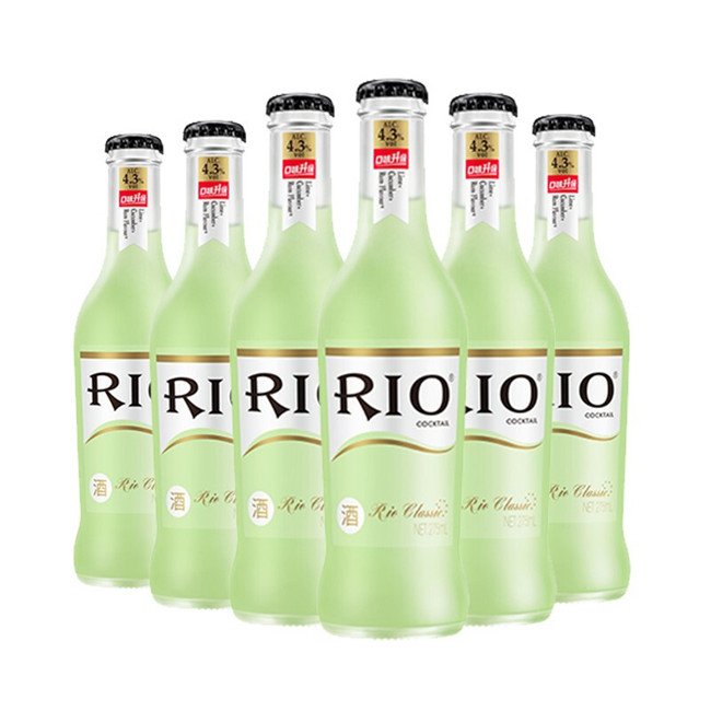 Factory Outlet 275ml Rio Popular Alcoholic Beverages Clear Frosted Cocktail Glass Bottle with Metal Crown Lid